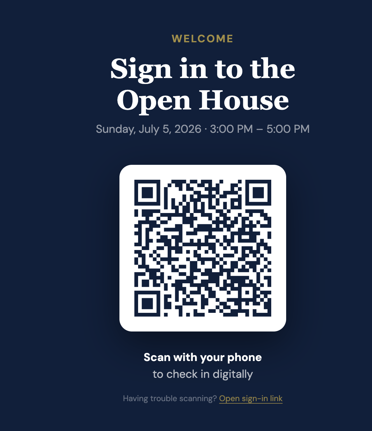 QR kiosk sign-in
